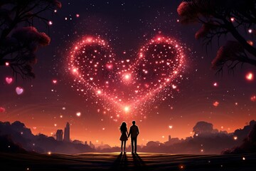 Embrace the spirit of love and romance with this enchanting image that captures the essence of Valentine's Day - obrazy, fototapety, plakaty