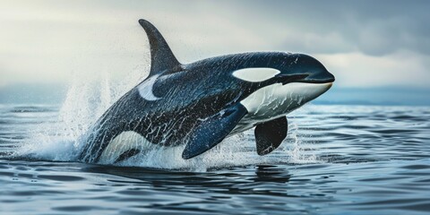Obraz premium orca whale jumping out of the water