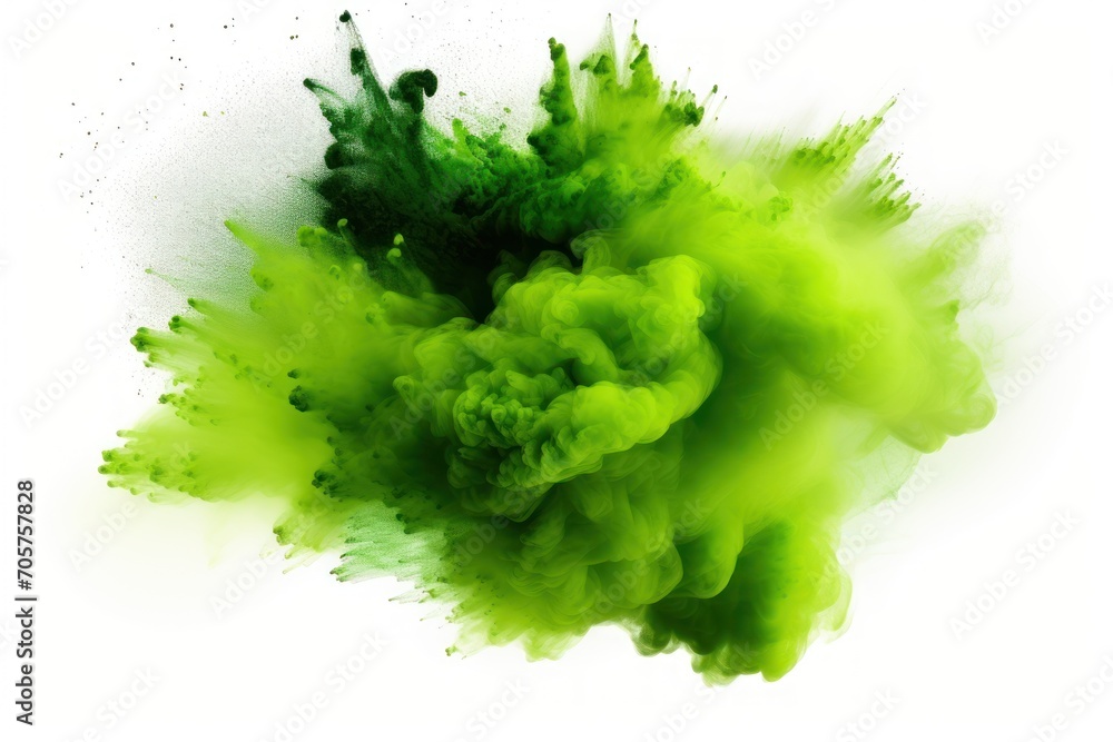 Aufkleber a green substance is in the air and is in the middle of a cloud of green smoke on a white background