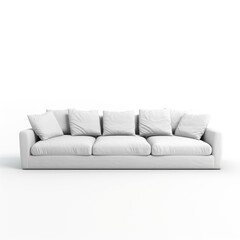 Modern minimalistic sofa isolated on white background. Furniture concept.