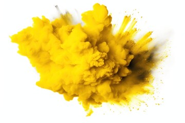 a yellow substance is flying in the air with it's tail spewing out of it's back end, on a white background with a white backdrop.