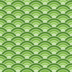 Light green shade of Japanese wave pattern background. Japanese seamless pattern vector. Waves background illustration. for clothing, wrapping paper, backdrop, background, gift card.