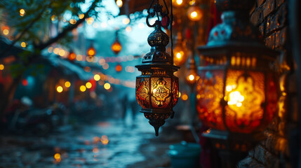 Lanterns on the street in Chiang Mai, Thailand