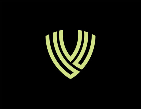 UVU creative letter shield logo design vector icon illustration