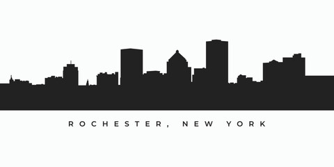Rochester city skyline silhouette illustration - obrazy, fototapety, plakaty