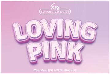 Loving pink editable text effect