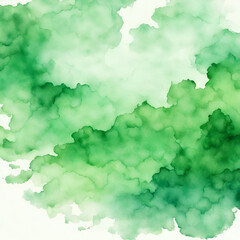 Obraz premium Abstract watercolor paint background by gradient deep green color with liquid texture for background