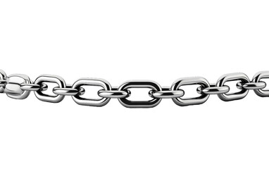 8k Realistic Image of Steel Chain Link On Transparent Background.