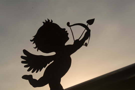 silhouette of a person with an arrow