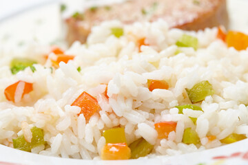 cutlet with rice and vegetables