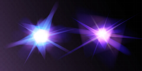  Light star crystal shiny hologram bokeh. Set of transparent color effects.
