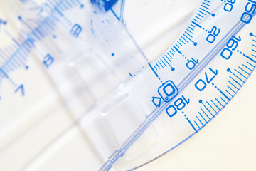 Plastic rulers on the white