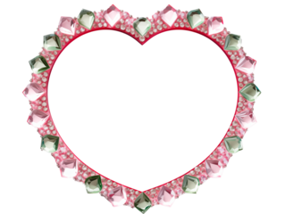 ハートの宝石フレーム