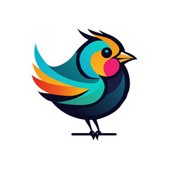 bird colorful logo vector template, minimalist style