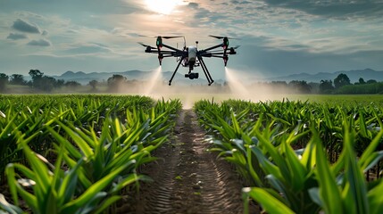 agricultural drones - drones, agriculture, agri-tech, farming, automation, spraying - obrazy, fototapety, plakaty
