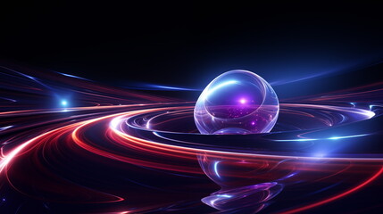 Blue pink and purple neon glow background, wallpaper, laser beam light lines, high speed internet, techonogy backdrop. abstract background. Generative AI