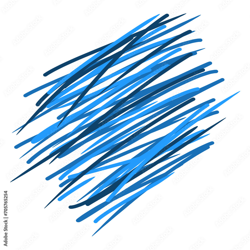 Poster abstract blue scratches element, scribbles element blue colour transparent design file format png