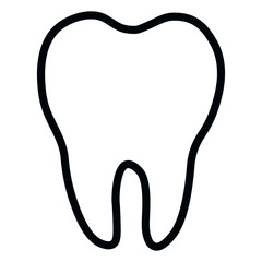 Obraz premium Outline tooth icon vector illustration. Dentist line icon. Tooth shape symbol vector icon. healthy tooth vector icon.