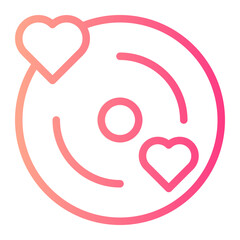 romantic music gradient icon