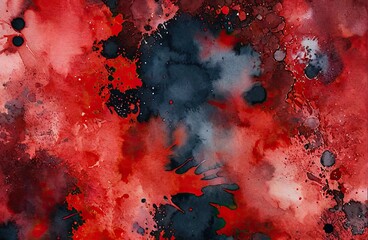 Ethereal Red Watercolor Abstraction background with Generative AI.