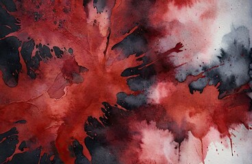 Ethereal Red Watercolor Abstraction background with Generative AI.