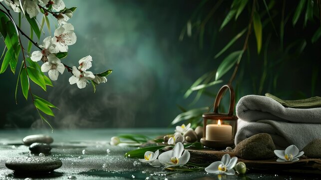Background for spa theme product presentation, business concept, copy space.