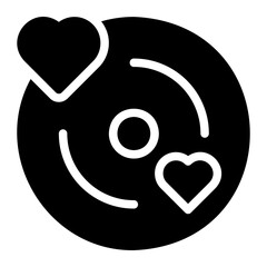 romantic music glyph icon