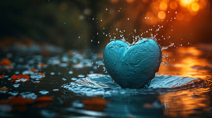 Fototapeta premium heart shaped water drops