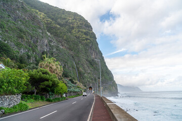 Waterfall at the street at madeira