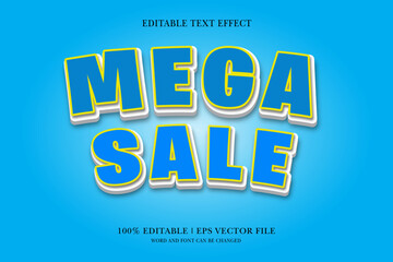Mega Sale, editable 3d text effect for vector illustration
