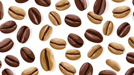 Obraz premium Coffee drink seamless pattern, drawing, design for coffee shop decoration, wallpaper, background.