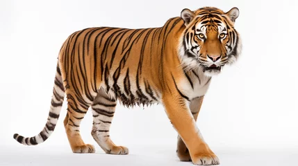 Zelfklevend Fotobehang isolated tiger on white background © Surasri