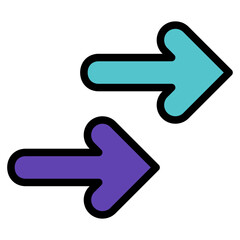 Follow Arrow  Outline Color Icon
