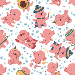 Baby axolotl vector cartoon seamless pattern background for wallpaper, wrapping, packing, and backdrop.