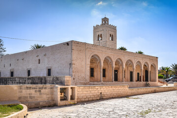 View of the Great Mosque in Monastir, Tunisia.