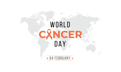 world cancer day, realistic cancer ribbon, 4 February, World Cancer Day with ribbon, important day 