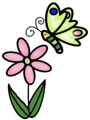 flower and butterfly