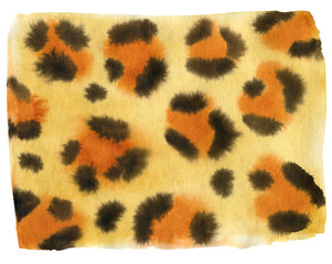 Animal print. Watercolor background with leopard print.