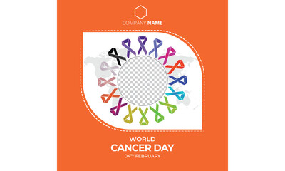 world cancer day, realistic cancer ribbon, 4 February, World Cancer Day with ribbon, important day 