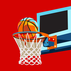 basketball hoop and ball