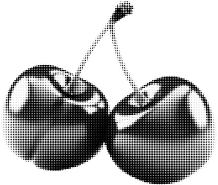 Cherry Halftone Collage