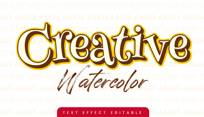 creative watercolor editable vector text effect
