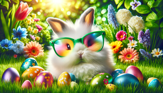 Colorful Easter: Bunnies and Blossoms