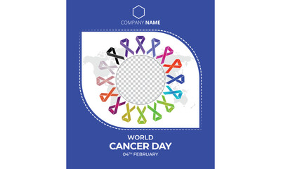 world cancer day, realistic cancer ribbon, 4 February, World Cancer Day with ribbon, important day 