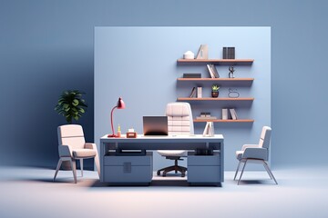 office model with dark background, ai generated