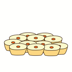 Vector illustration of a traditional local cake snack typical of the Indonesian island of Java, light brown orange in color