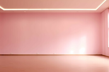 Obraz premium Empty Light Pink Wall, A Room With A Pink Wall