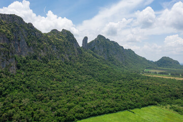 Aerial view of Khao Ta Ngok, Klong Hat District, Sa Kaeo Province, Thailand