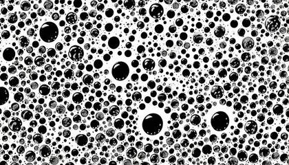 black and white bubble pattern - obrazy, fototapety, plakaty