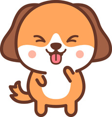 Obraz premium Cute puppy dog character with a happy face